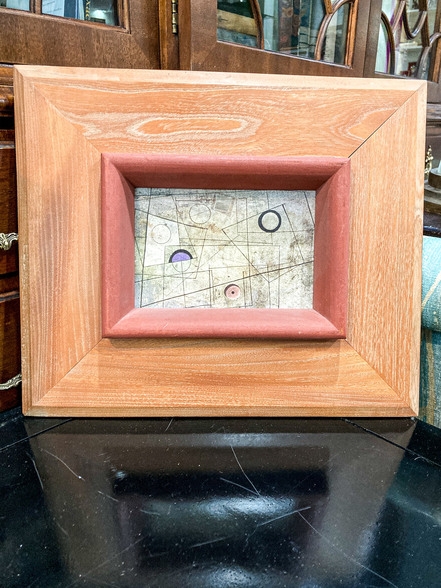 Vintage 1945 Ben Nicholson Parrot's Eye Decorative MCM Framed Art Print
