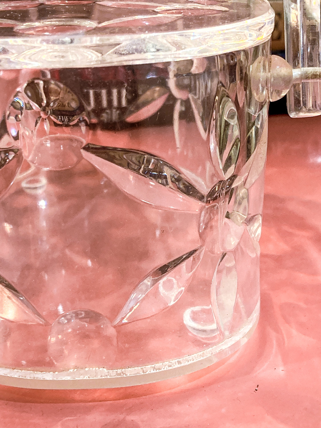Vintage 1950s Clear Lucite Llewellyn Double Handle Basket Handbag Purse