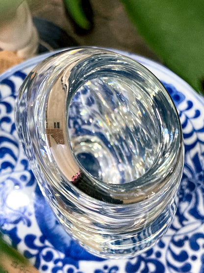 1950s Vintage Swedish Handblown Crystal Aquatic Angel Fish Etched Vase