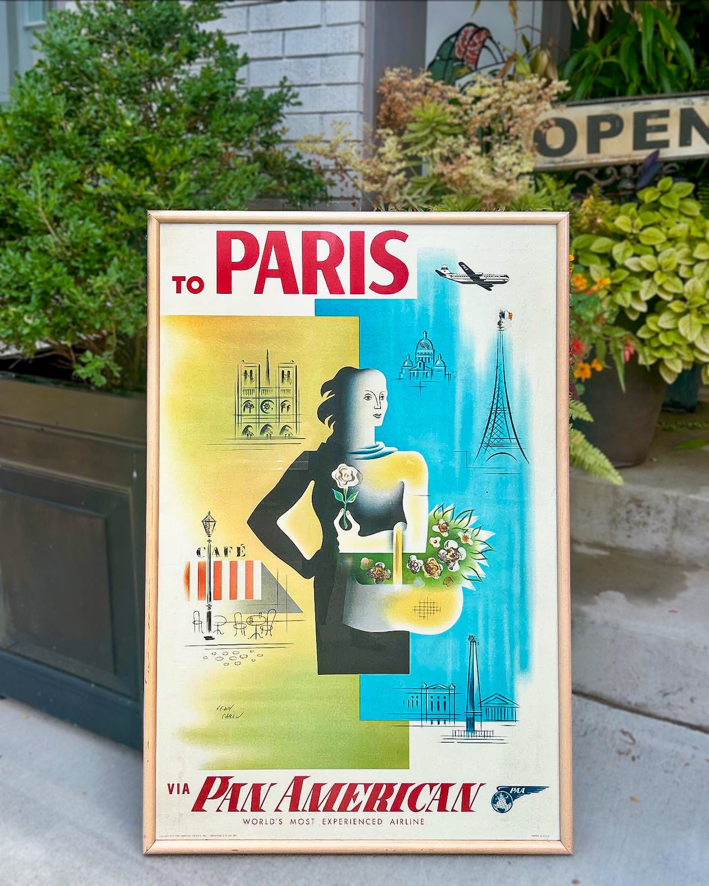 Jean Carlu (1900-1997) A Framed Vintage Pan American Poster 1950