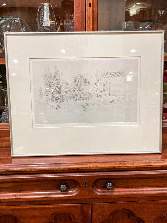 Vintage 1955 Hans Bellmer (1902-1975) Untitled Edition 44/100 Framed Etching