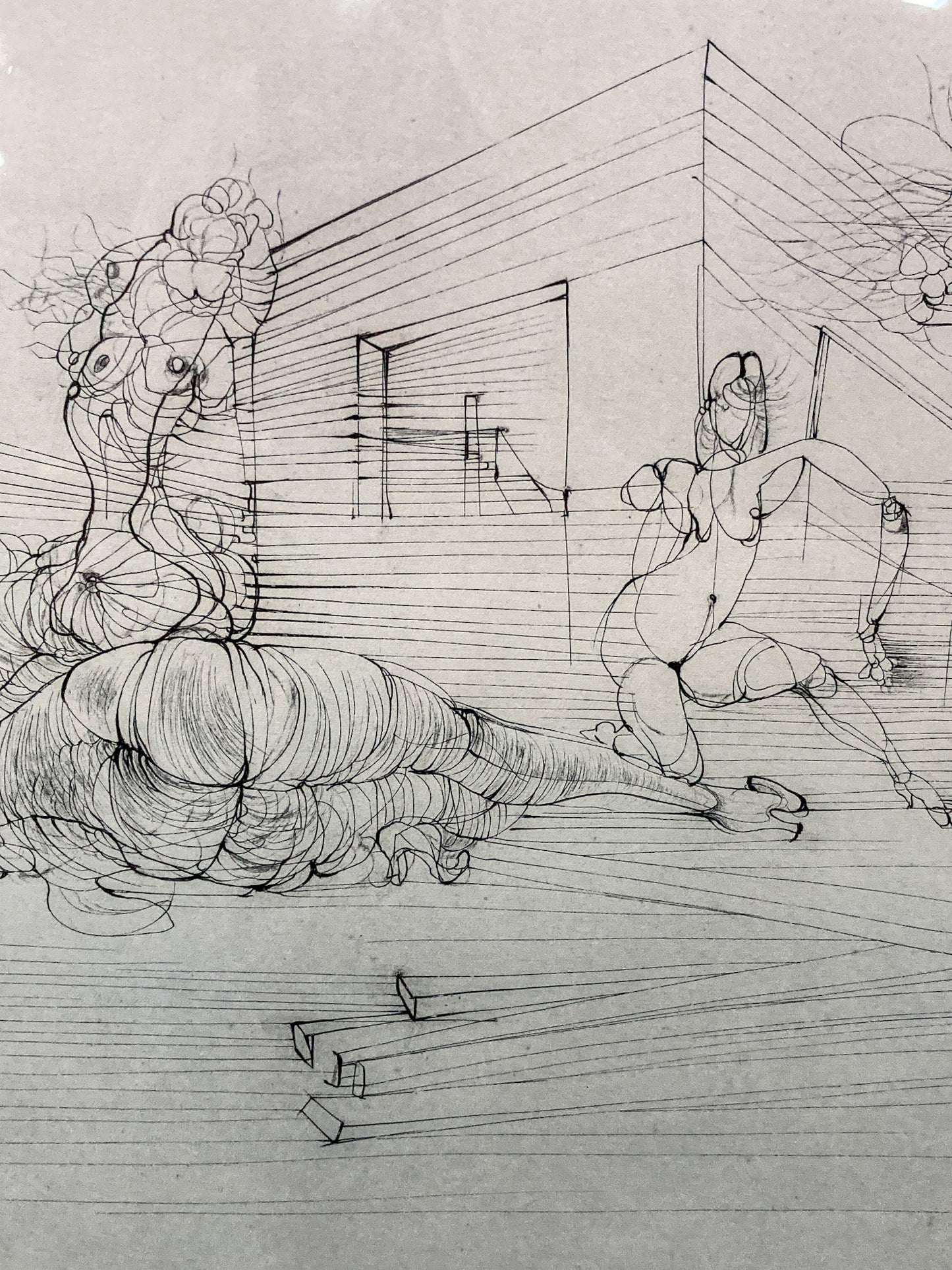 Vintage 1955 Hans Bellmer (1902-1975) Untitled Edition 44/100 Framed Etching