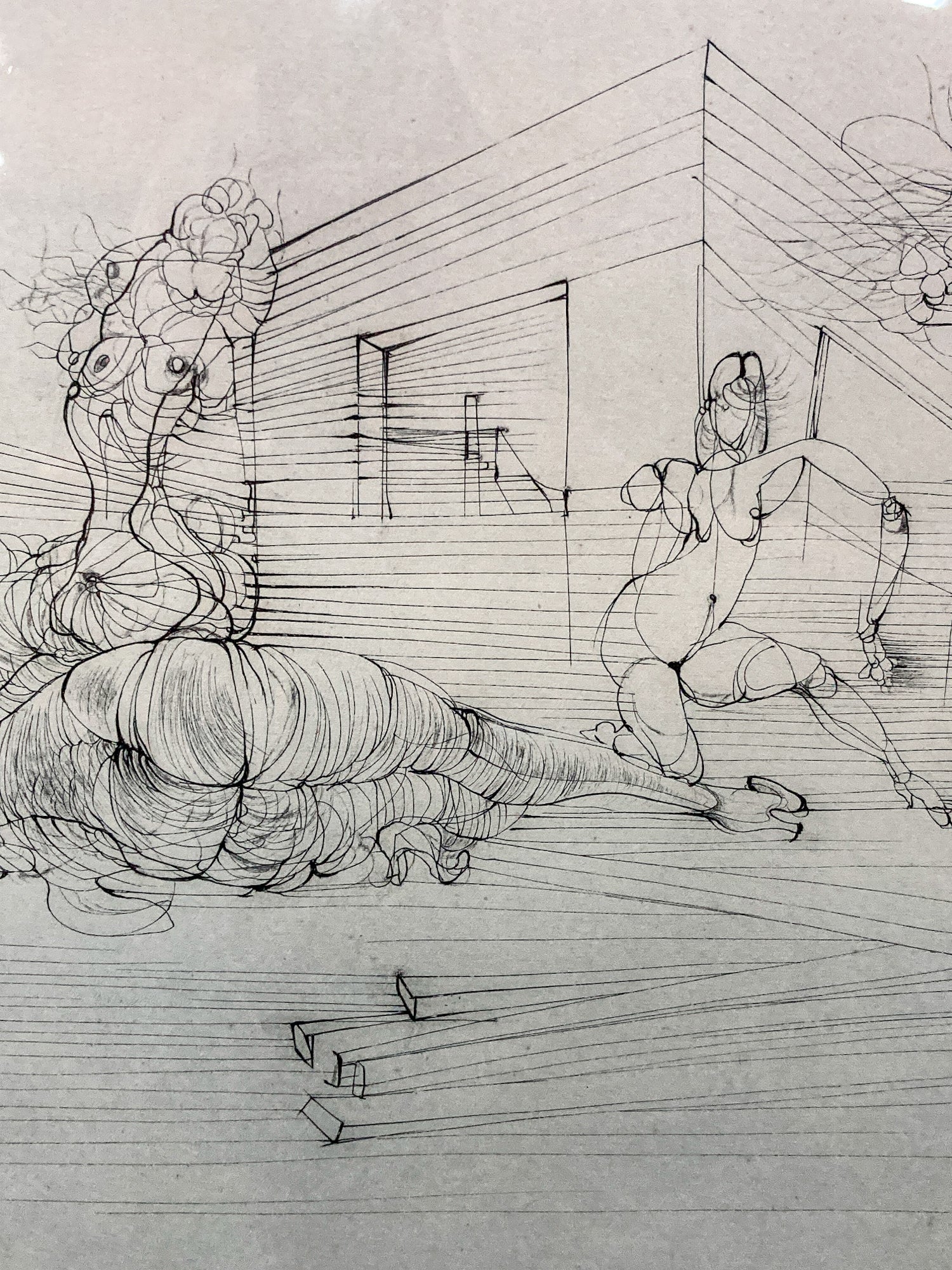Vintage 1955 Hans Bellmer (1902-1975) Untitled Edition 44/100 Framed Etching