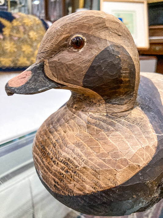 Vintage 1960's E. Stough Hand Painted Old Squaw Duck Carved Wood Decoy