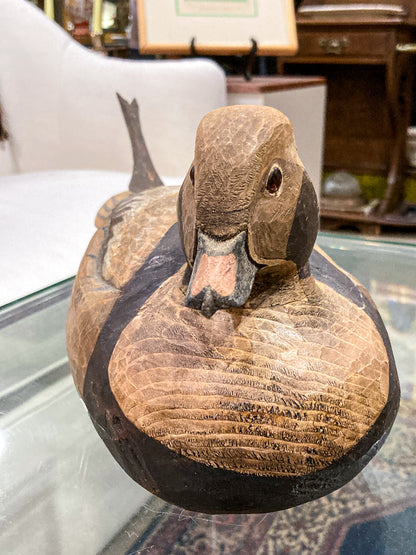 Vintage 1960's E. Stough Hand Painted Old Squaw Duck Carved Wood Decoy