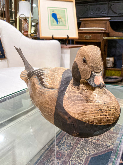 Vintage 1960's E. Stough Hand Painted Old Squaw Duck Carved Wood Decoy
