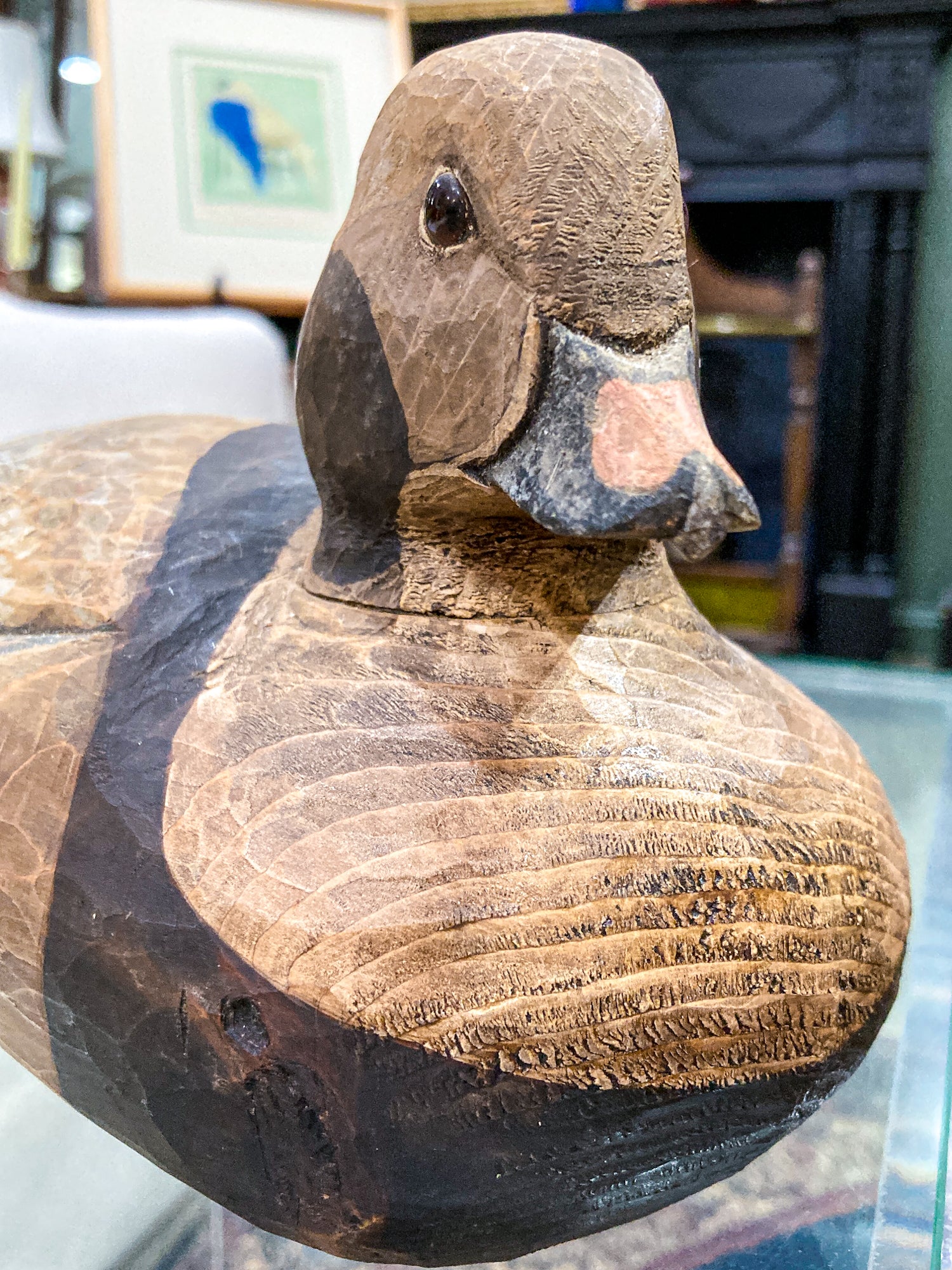 Vintage 1960's E. Stough Hand Painted Old Squaw Duck Carved Wood Decoy