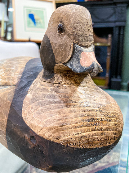 Vintage 1960's E. Stough Hand Painted Old Squaw Duck Carved Wood Decoy