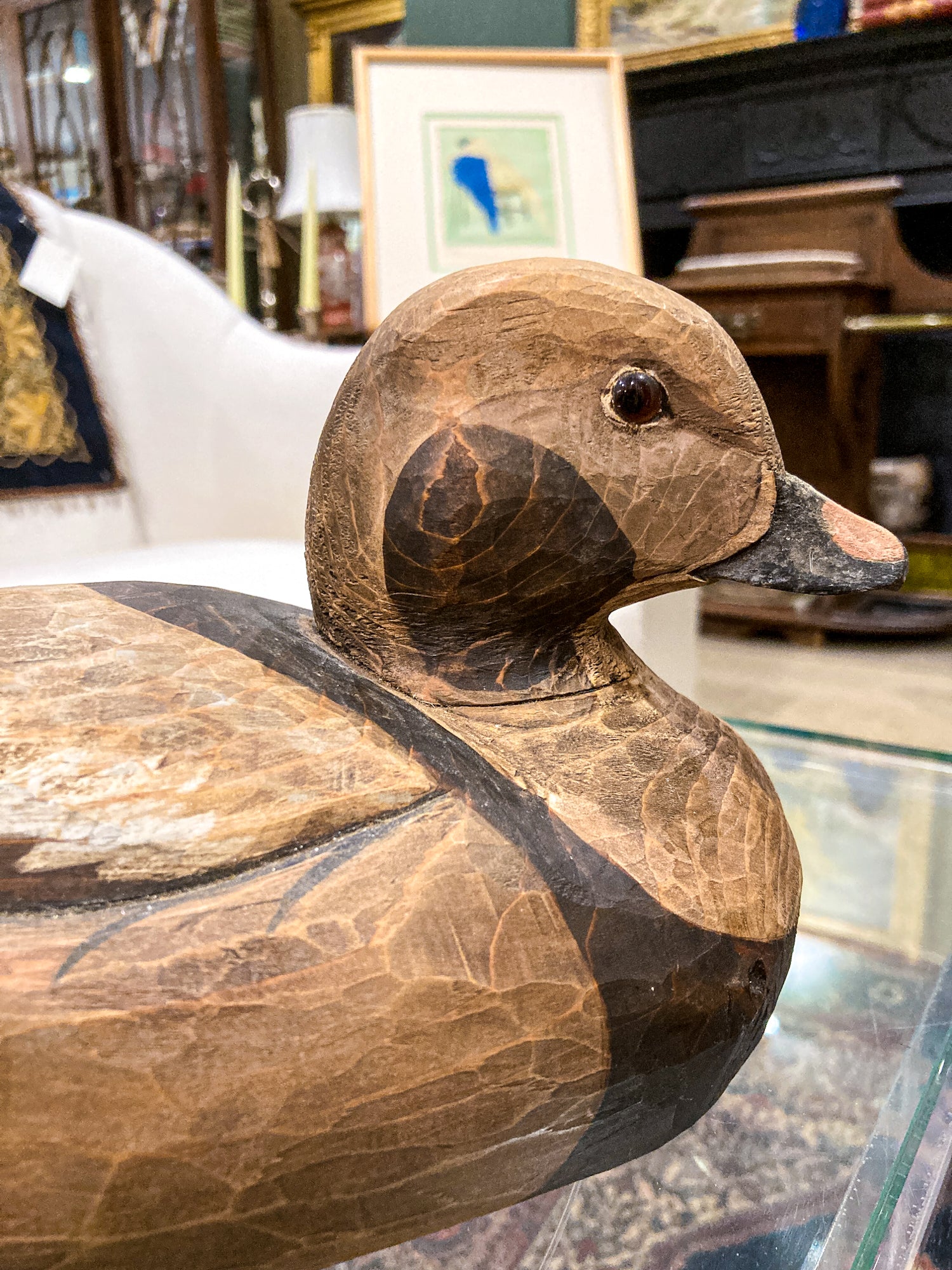 Vintage 1960's E. Stough Hand Painted Old Squaw Duck Carved Wood Decoy