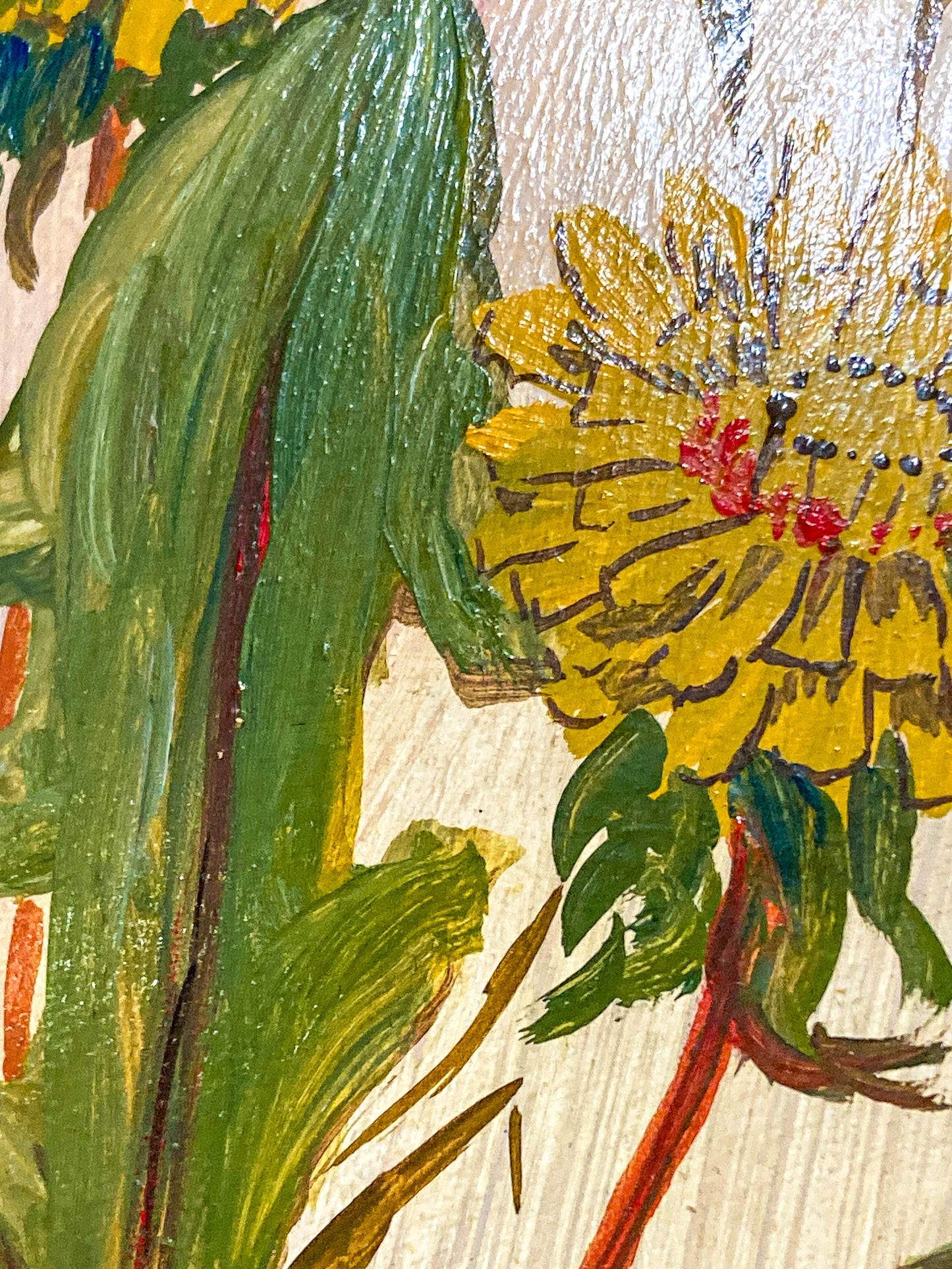 Vintage 1960s Floral Botanical W.T. Burger Co. Signed Sol Framed Oil on Board Painting