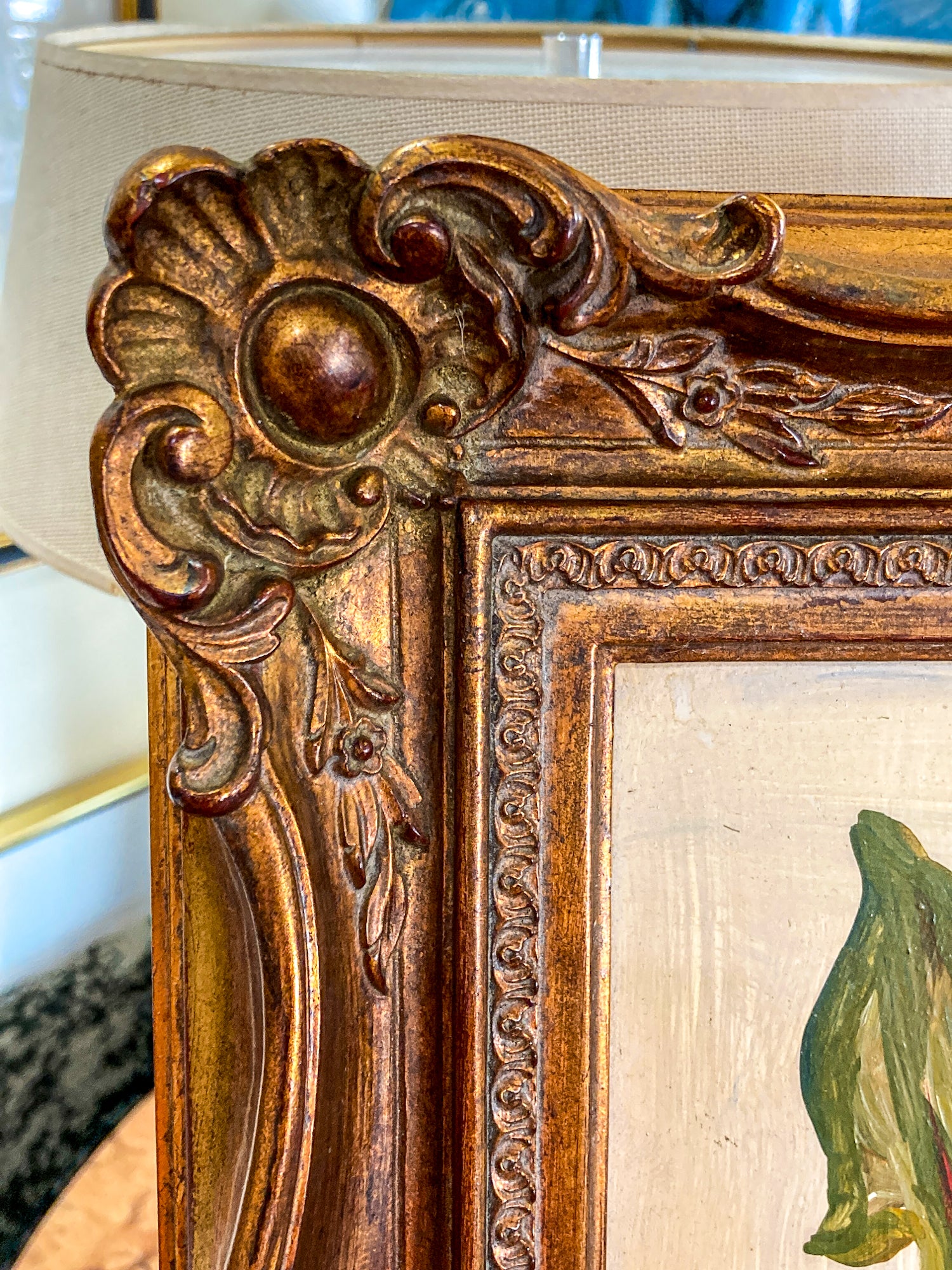 Vintage 1960s Floral Botanical W.T. Burger Co. Signed Sol Framed Oil on Board Painting