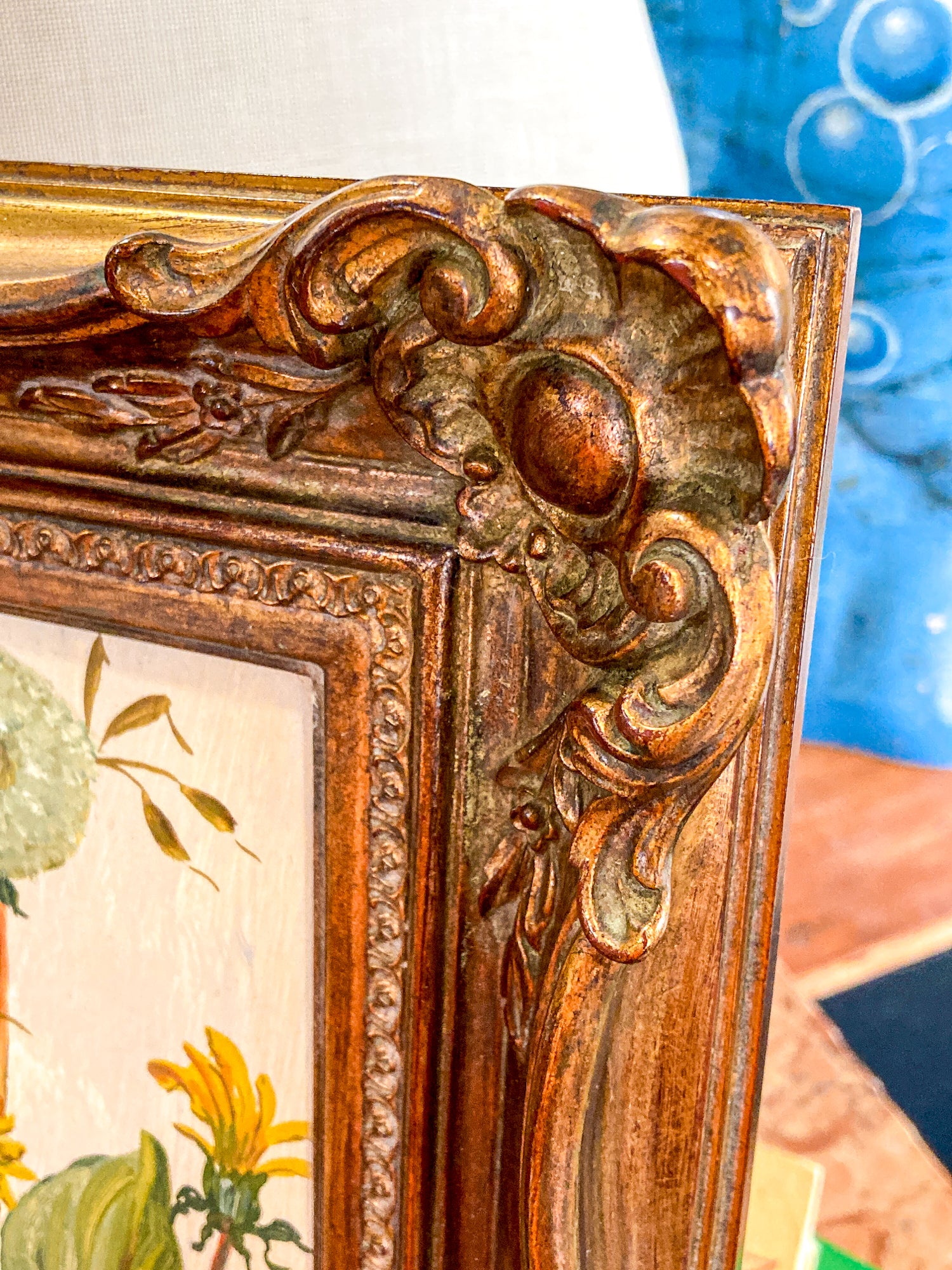 Vintage 1960s Floral Botanical W.T. Burger Co. Signed Sol Framed Oil on Board Painting