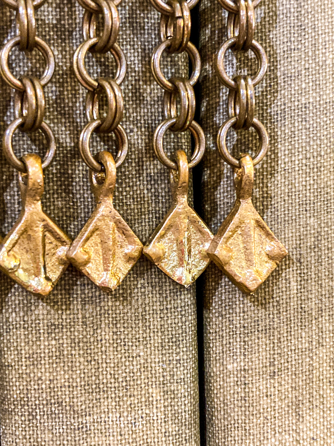 Vintage Horse Head Kalevala Koru Finnish Ancient Style Gold Metal Dangle Necklace