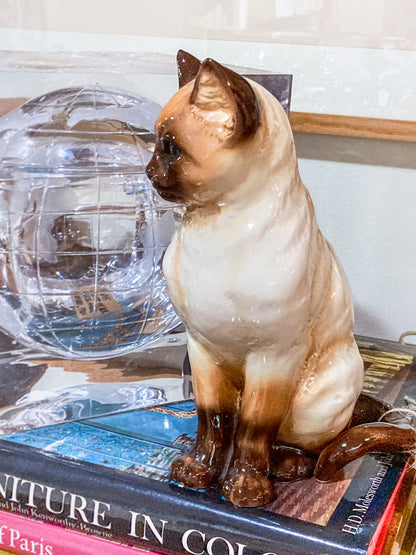 Vintage 1970s Siamese Cat Goebel #2438 Sculptural Porcelain Figurine