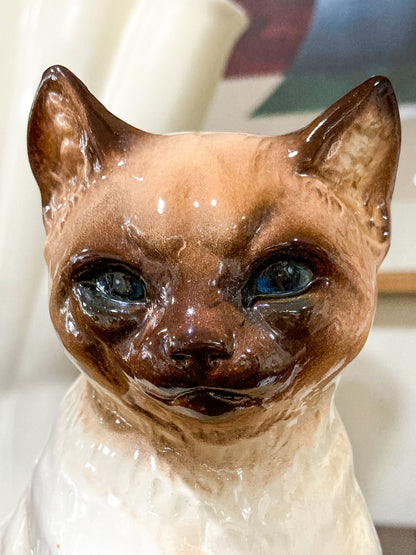 Vintage 1970s Siamese Cat Goebel #2438 Sculptural Porcelain Figurine