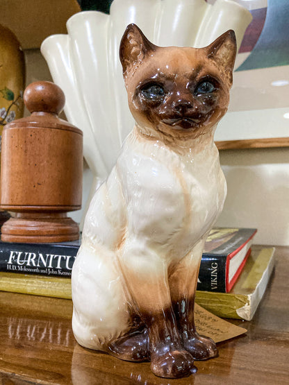 Vintage 1970s Siamese Cat Goebel #2438 Sculptural Porcelain Figurine