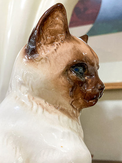 Vintage 1970s Siamese Cat Goebel #2438 Sculptural Porcelain Figurine