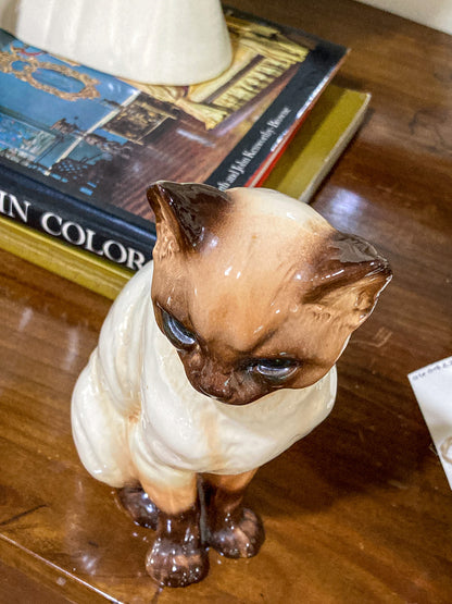 Vintage 1970s Siamese Cat Goebel #2438 Sculptural Porcelain Figurine