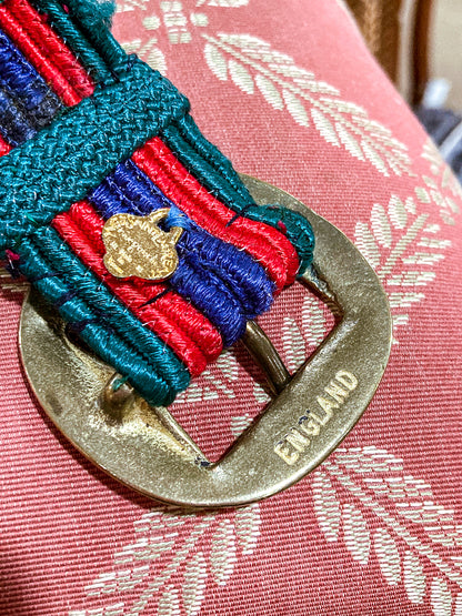 Vintage 1970s Yves Saint Laurent Heart Green Red Blue Tassel Rope Belt