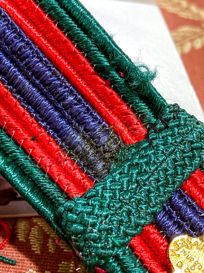 Vintage 1970s Yves Saint Laurent Heart Green Red Blue Tassel Rope Belt