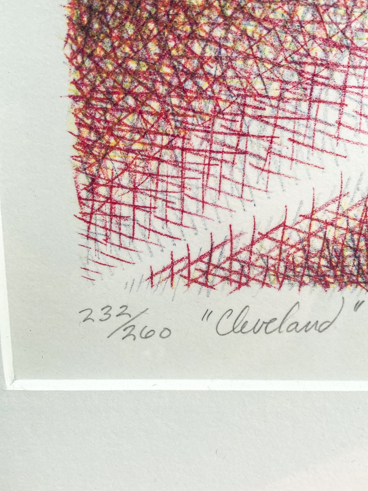 Vintage 1974 Samia A Halaby "Cleveland" Limited Edition Framed Lithograph