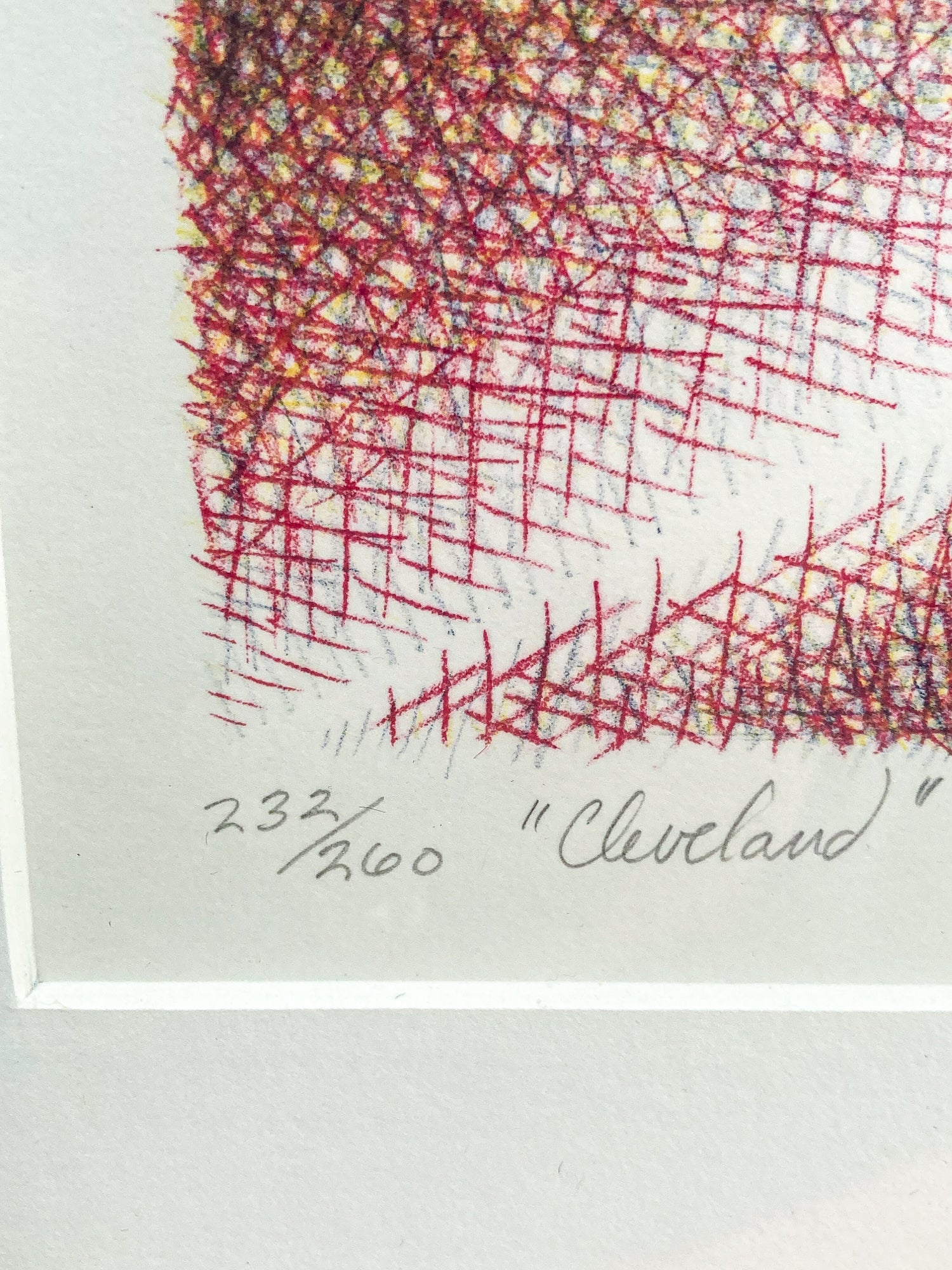 Vintage 1974 Samia A Halaby "Cleveland" Limited Edition Framed Lithograph