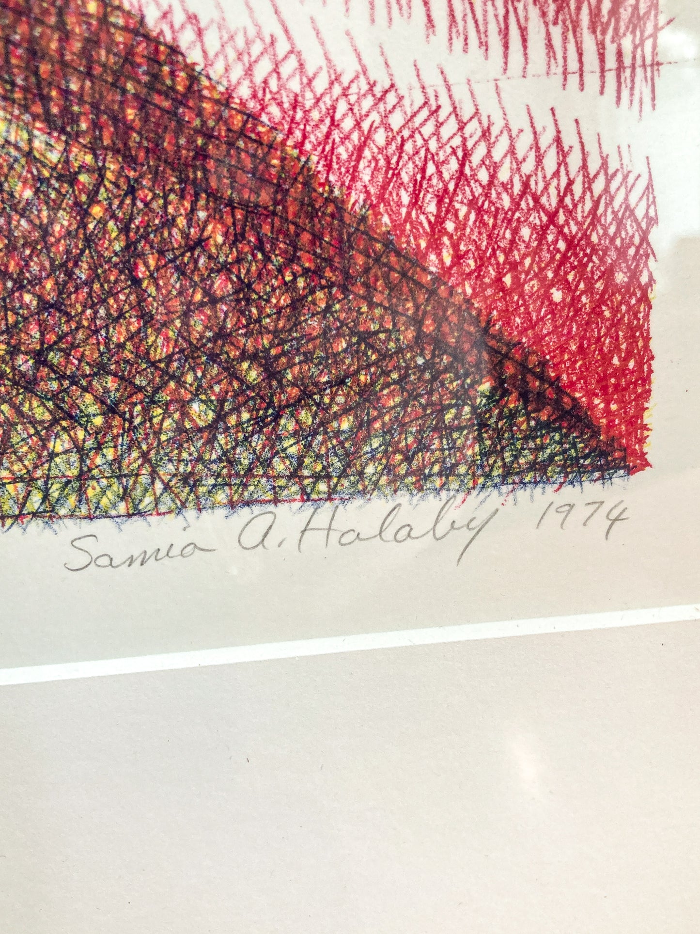 Vintage 1974 Samia A Halaby "Cleveland" Limited Edition Framed Lithograph