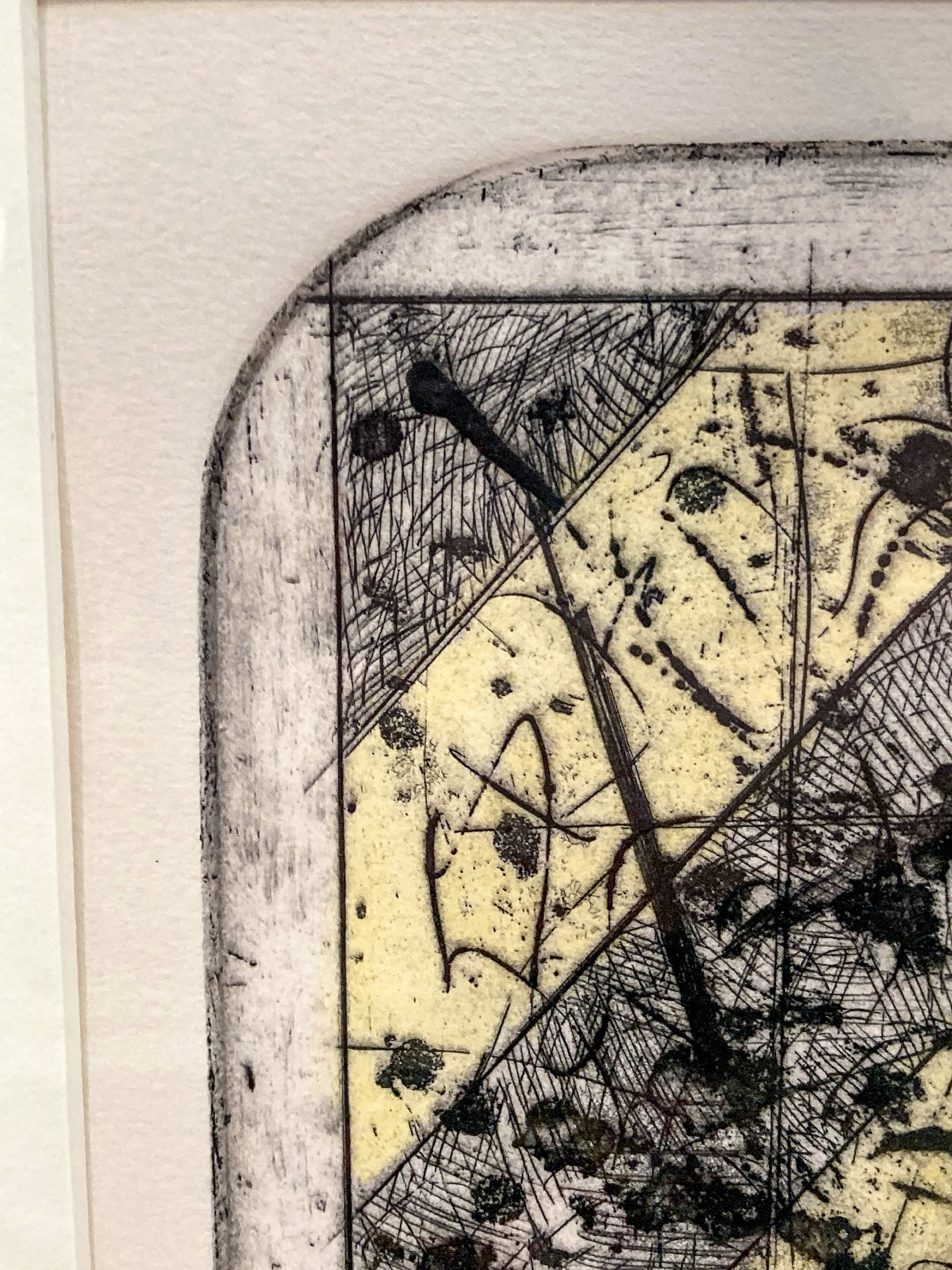Vintage 1975 Abstract David Haberman Etching Aquatint Framed Paper Print