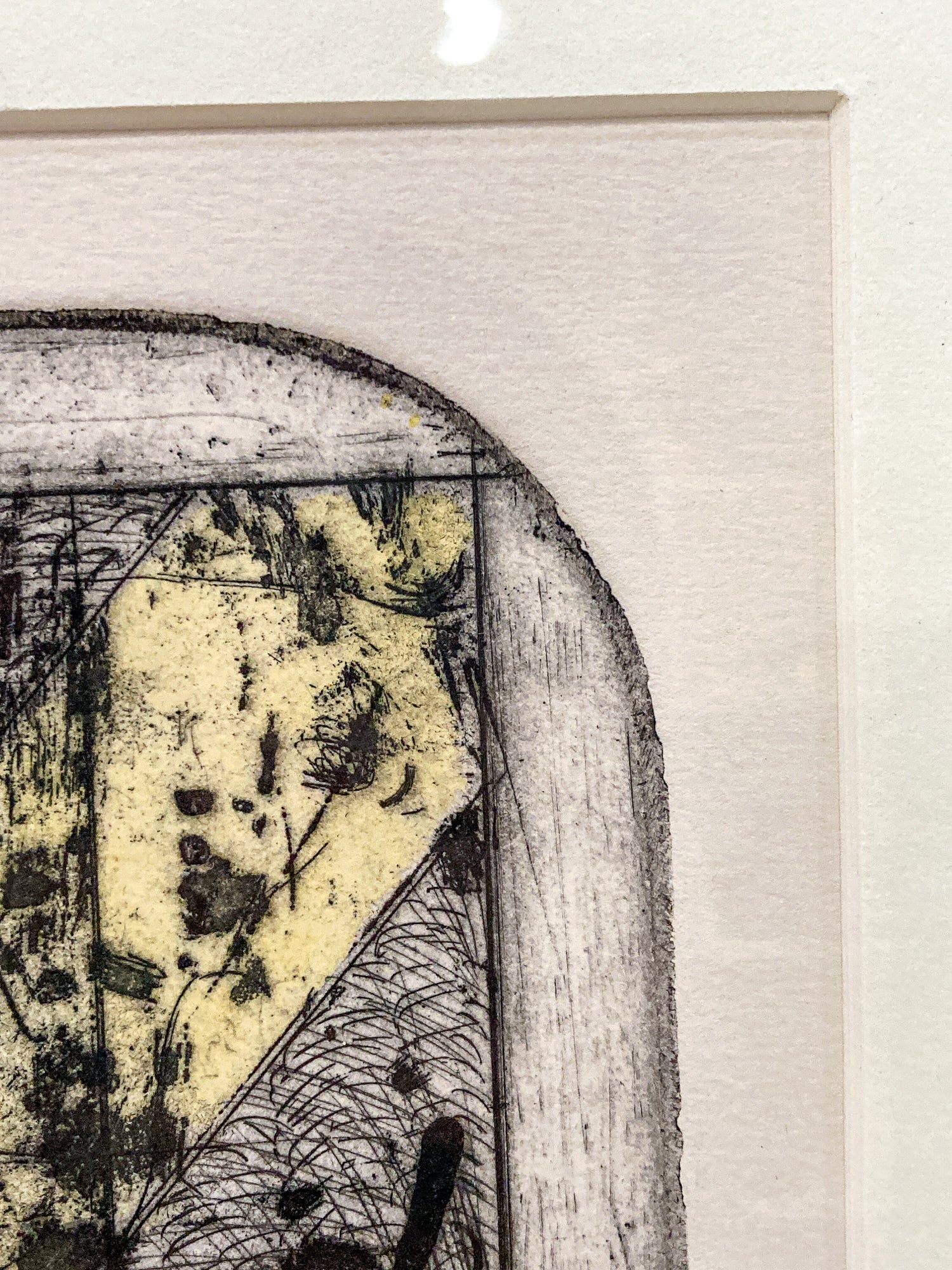 Vintage 1975 Abstract David Haberman Etching Aquatint Framed Paper Print