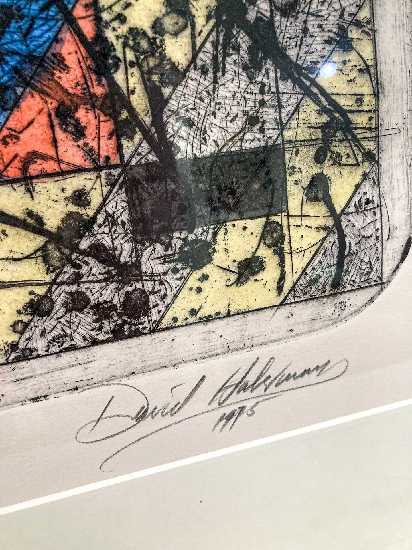 Vintage 1975 Abstract David Haberman Etching Aquatint Framed Paper Print