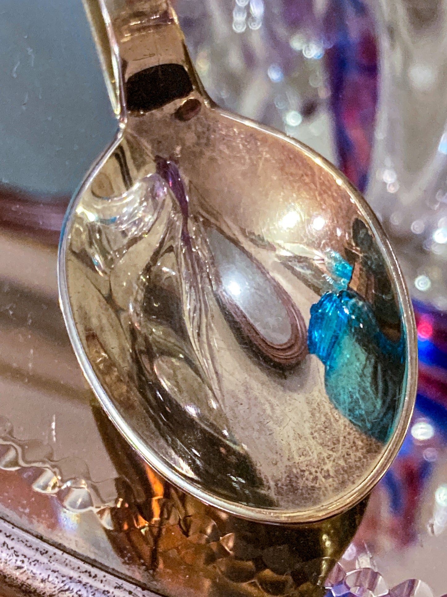 Vintage 1978 Michelsen Enameled Sterling Silver Gold Wash Commemorative Spoon