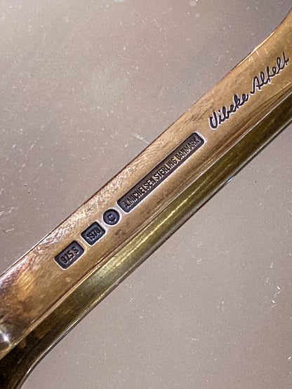 Vintage 1978 Michelsen Enameled Sterling Silver Gold Wash Commemorative Spoon