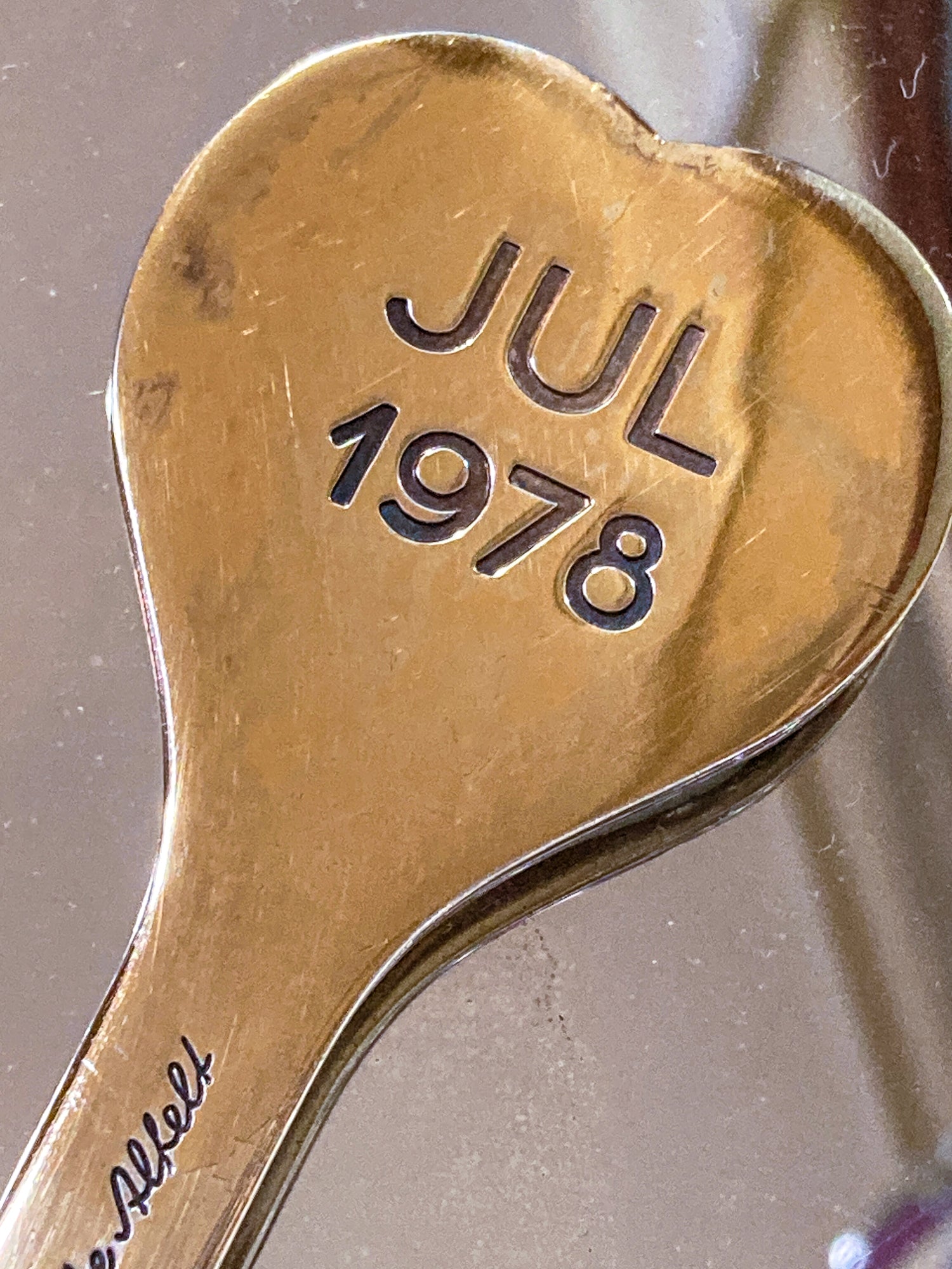 Vintage 1978 Michelsen Enameled Sterling Silver Gold Wash Commemorative Spoon