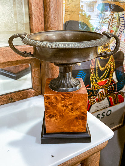 Vintage 1980's Reproduction Antique Grand Tour Style Pedestal Bronzed Urn