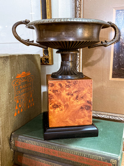 Vintage 1980's Reproduction Antique Grand Tour Style Pedestal Bronzed Urn