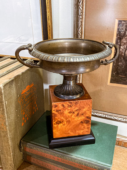 Vintage 1980's Reproduction Antique Grand Tour Style Pedestal Bronzed Urn