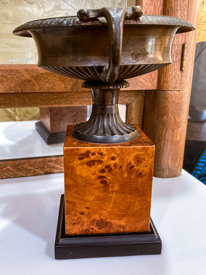 Vintage 1980's Reproduction Antique Grand Tour Style Pedestal Bronzed Urn