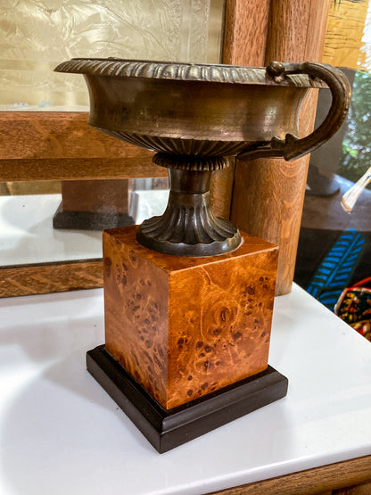 Vintage 1980's Reproduction Antique Grand Tour Style Pedestal Bronzed Urn