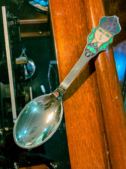 Vintage 1982 Anton Michelsen Sterling Silver Gold Wash Commemorative Spoon