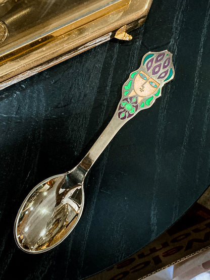 Vintage 1982 Anton Michelsen Sterling Silver Gold Wash Commemorative Spoon