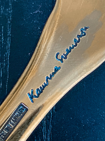 Vintage 1982 Anton Michelsen Sterling Silver Gold Wash Commemorative Spoon