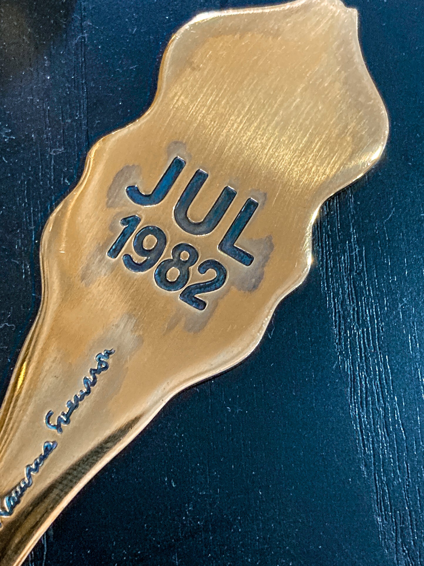 Vintage 1982 Anton Michelsen Sterling Silver Gold Wash Commemorative Spoon