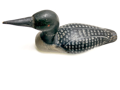 Vintage 1989 Norman Scott Hand Painted Miniature Wooden Loon Duck Decoy