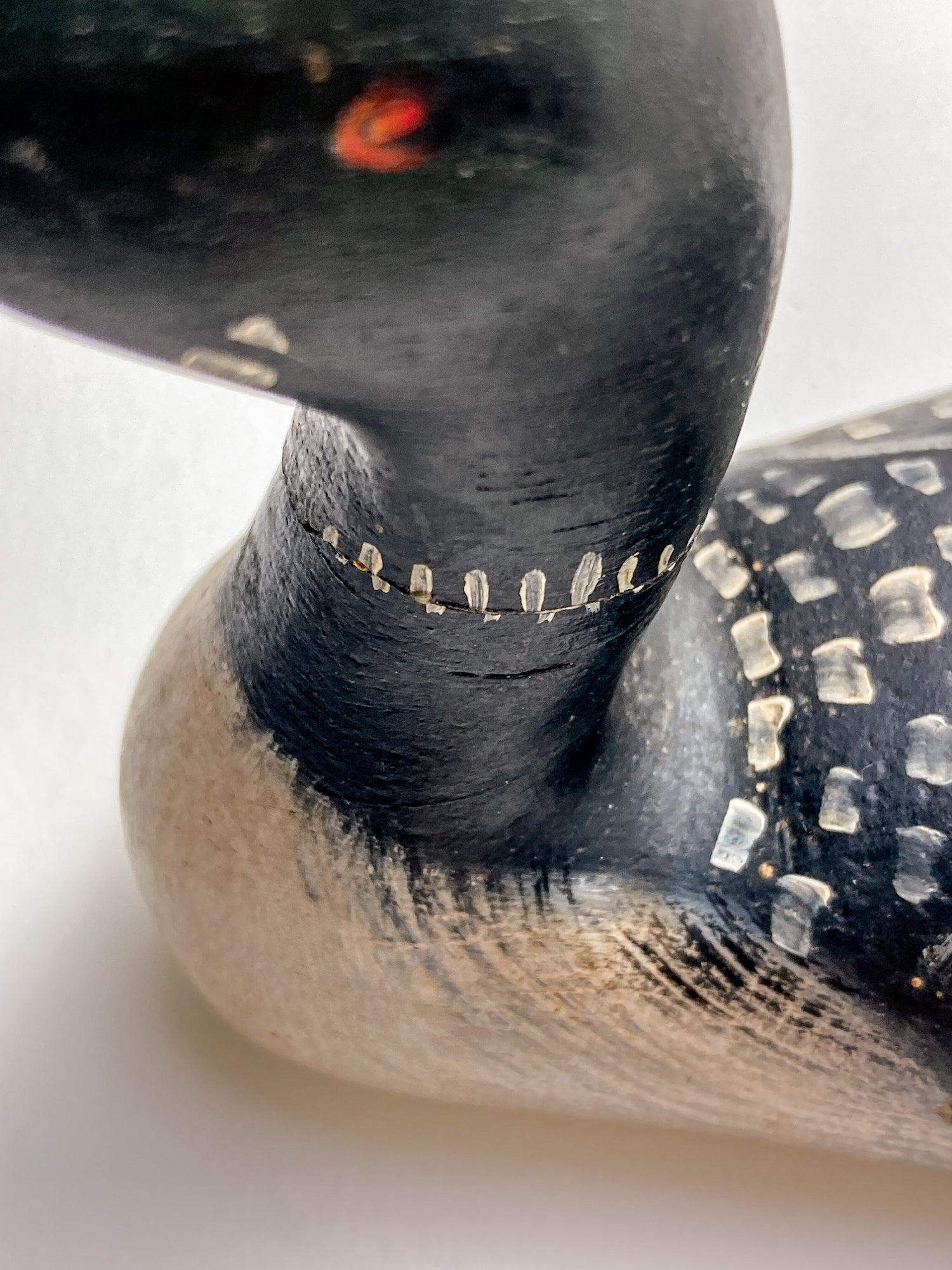 Vintage 1989 Norman Scott Hand Painted Miniature Wooden Loon Duck Decoy
