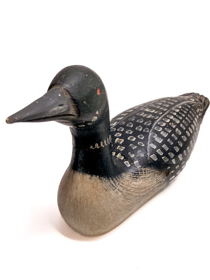 Vintage 1989 Norman Scott Hand Painted Miniature Wooden Loon Duck Decoy