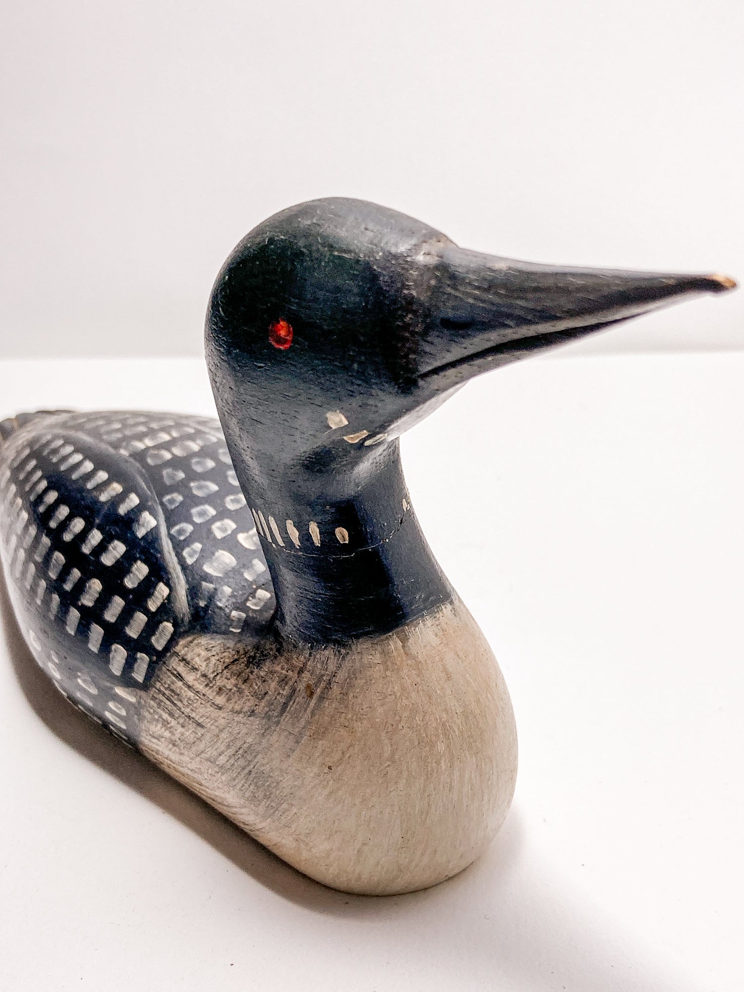 Vintage 1989 Norman Scott Hand Painted Miniature Wooden Loon Duck Decoy