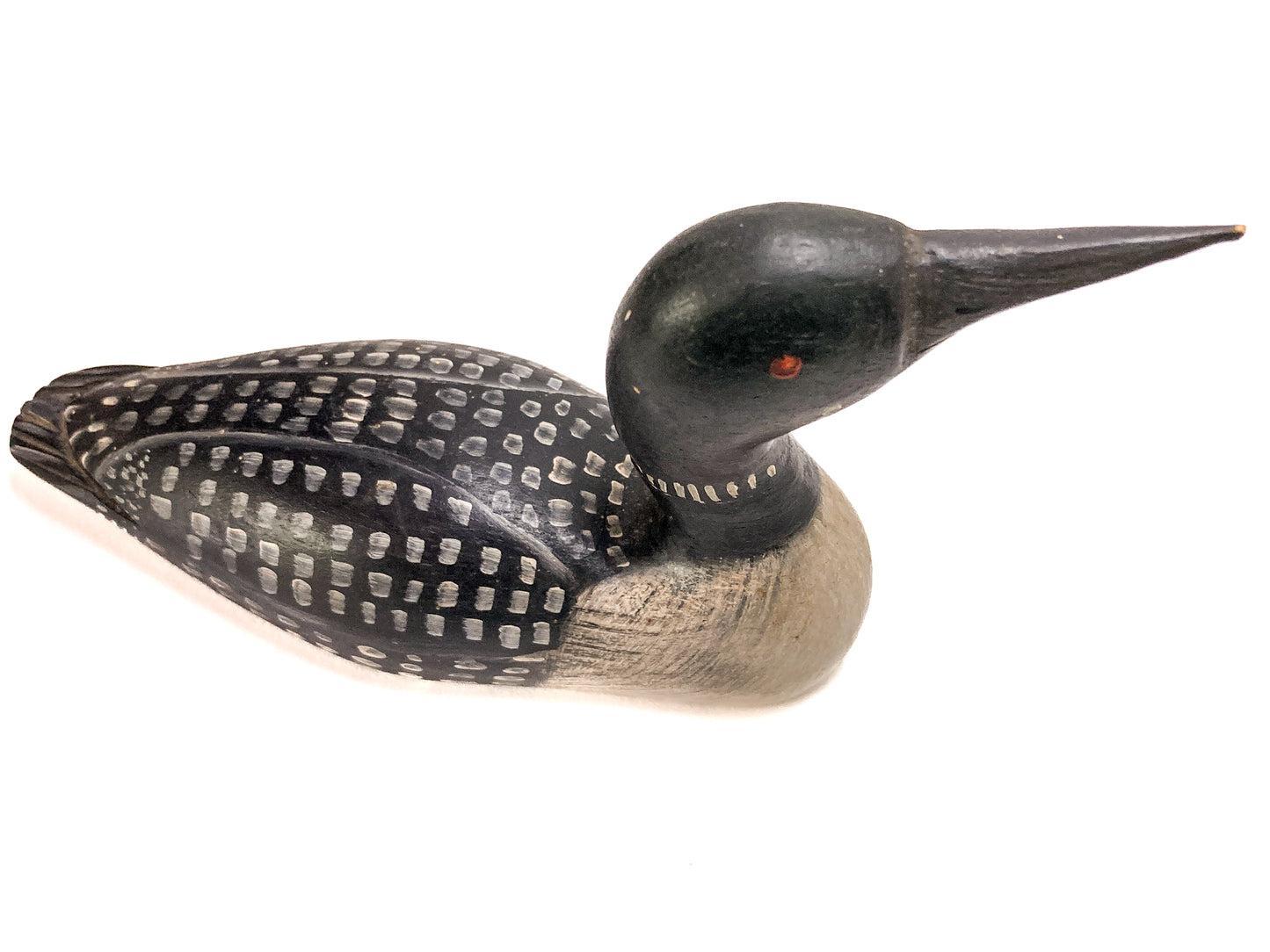 Vintage 1989 Norman Scott Hand Painted Miniature Wooden Loon Duck Decoy