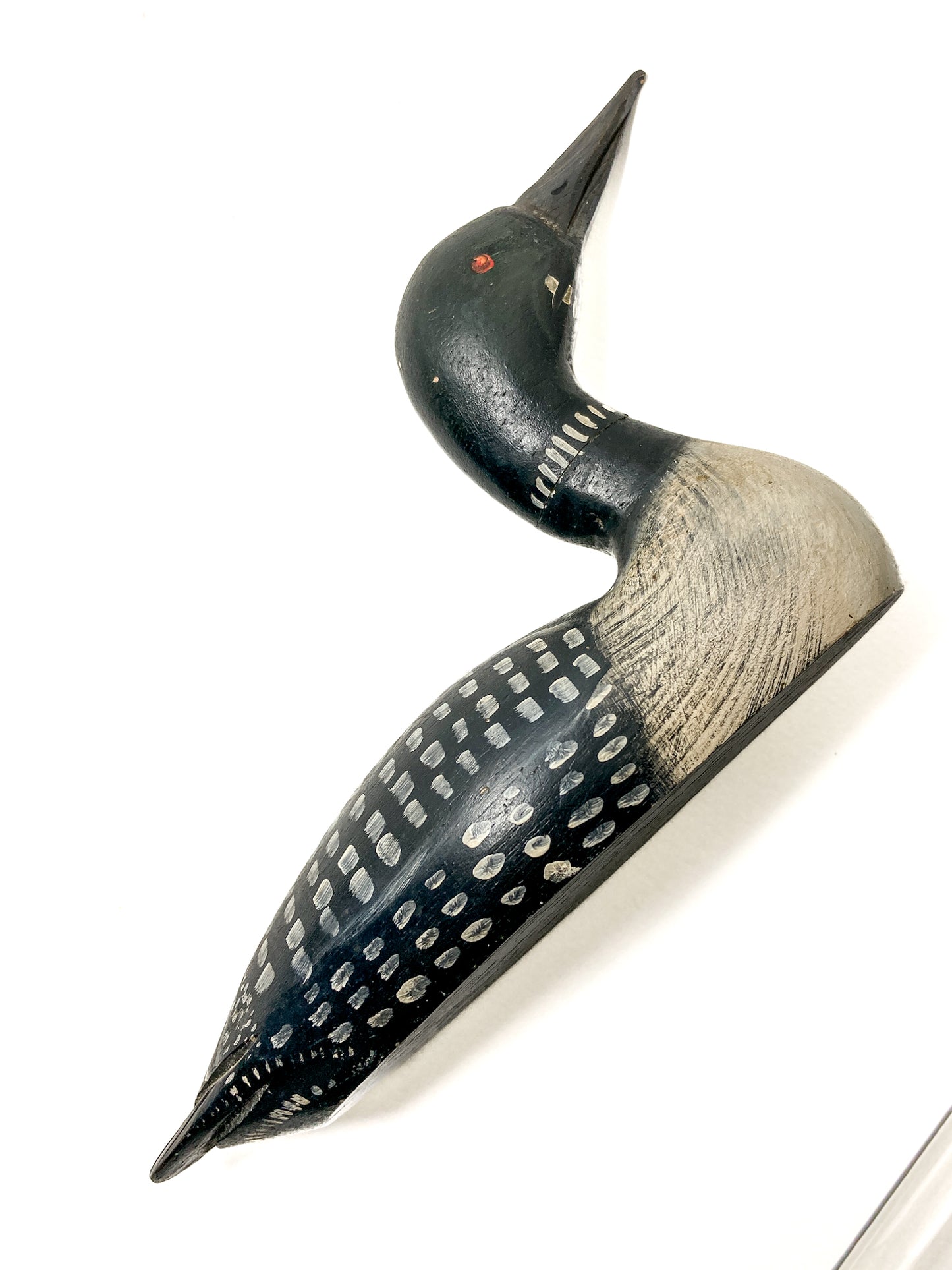 Vintage 1989 Norman Scott Hand Painted Miniature Wooden Loon Duck Decoy