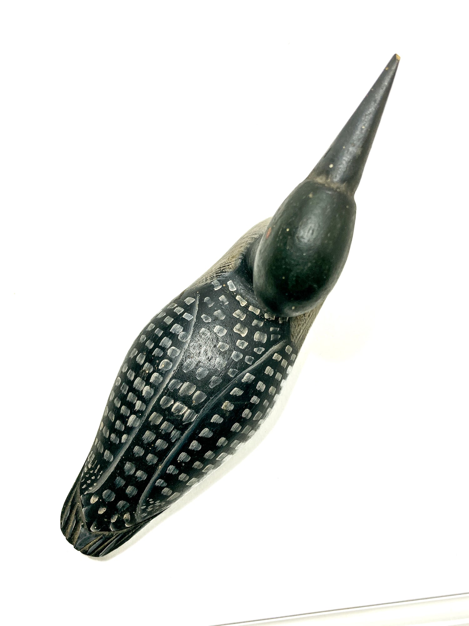 Vintage 1989 Norman Scott Hand Painted Miniature Wooden Loon Duck Decoy