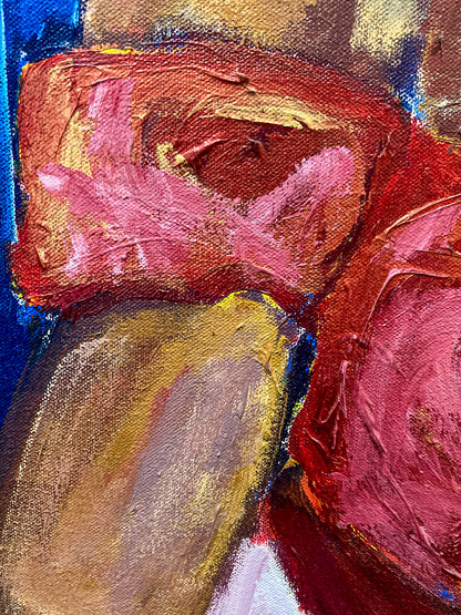 1993 Michelangelo Lovelace Portrait Sarah Vaughan Canvas Acrylic Painting